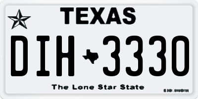 TX license plate DIH3330