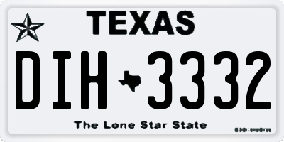 TX license plate DIH3332