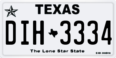 TX license plate DIH3334