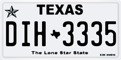 TX license plate DIH3335