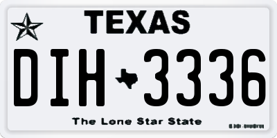 TX license plate DIH3336