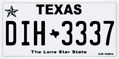 TX license plate DIH3337