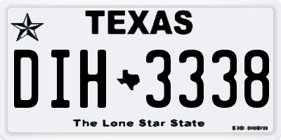 TX license plate DIH3338