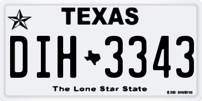 TX license plate DIH3343