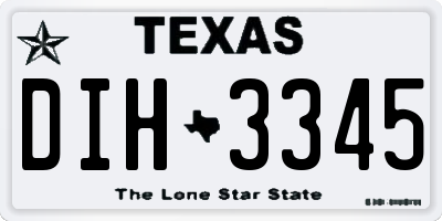 TX license plate DIH3345