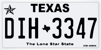 TX license plate DIH3347