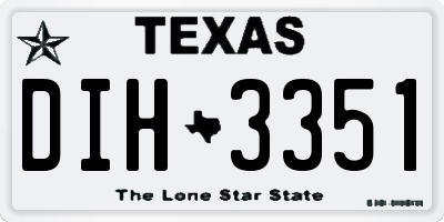 TX license plate DIH3351