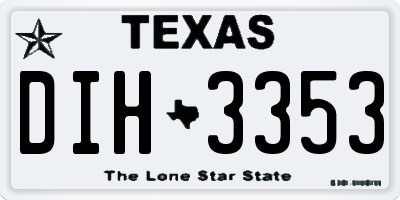 TX license plate DIH3353