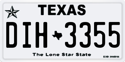 TX license plate DIH3355
