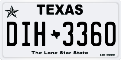 TX license plate DIH3360