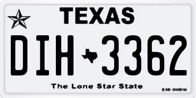 TX license plate DIH3362