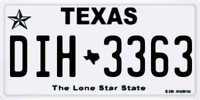 TX license plate DIH3363