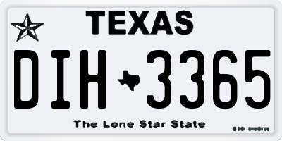 TX license plate DIH3365