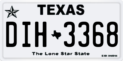 TX license plate DIH3368