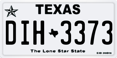 TX license plate DIH3373