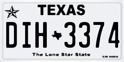 TX license plate DIH3374