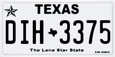 TX license plate DIH3375