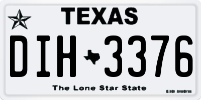 TX license plate DIH3376