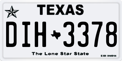 TX license plate DIH3378