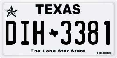 TX license plate DIH3381