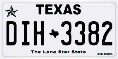 TX license plate DIH3382