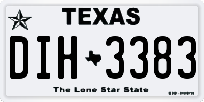 TX license plate DIH3383