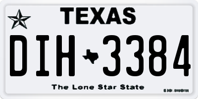 TX license plate DIH3384