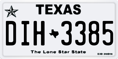 TX license plate DIH3385