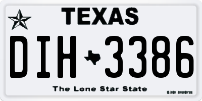 TX license plate DIH3386