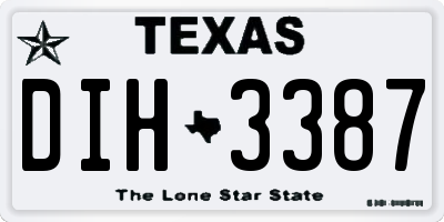 TX license plate DIH3387