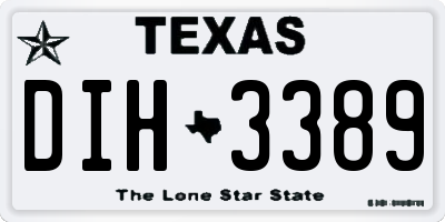 TX license plate DIH3389
