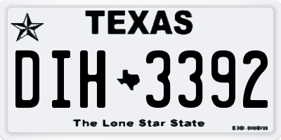 TX license plate DIH3392