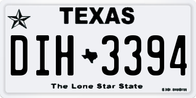 TX license plate DIH3394