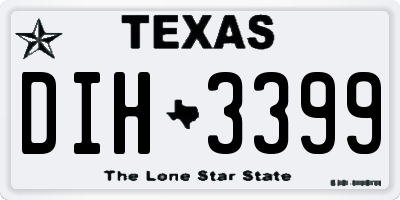 TX license plate DIH3399