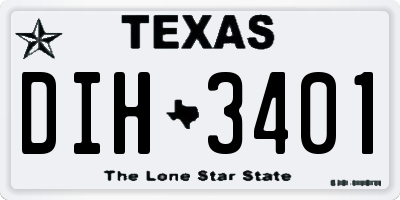 TX license plate DIH3401