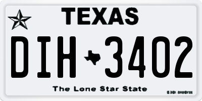 TX license plate DIH3402