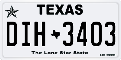 TX license plate DIH3403