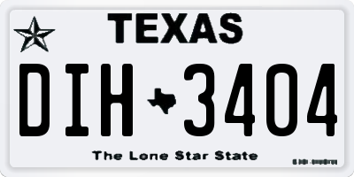 TX license plate DIH3404