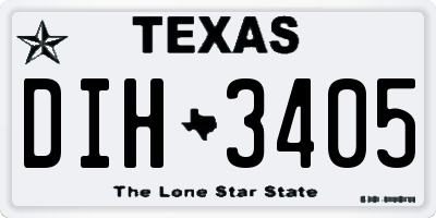 TX license plate DIH3405
