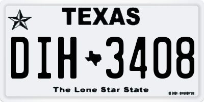TX license plate DIH3408