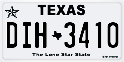 TX license plate DIH3410