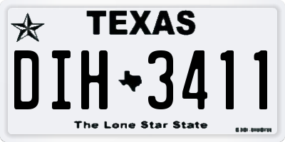 TX license plate DIH3411