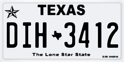 TX license plate DIH3412