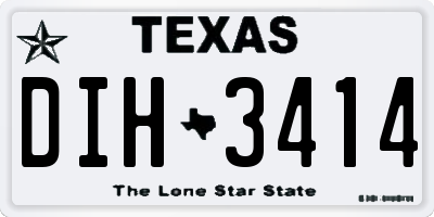 TX license plate DIH3414