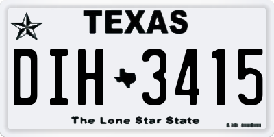 TX license plate DIH3415