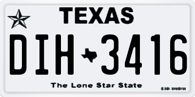 TX license plate DIH3416