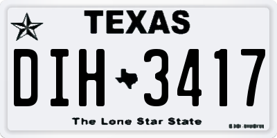 TX license plate DIH3417