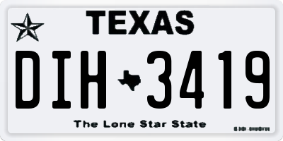 TX license plate DIH3419