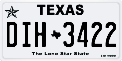 TX license plate DIH3422