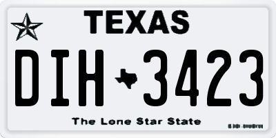 TX license plate DIH3423